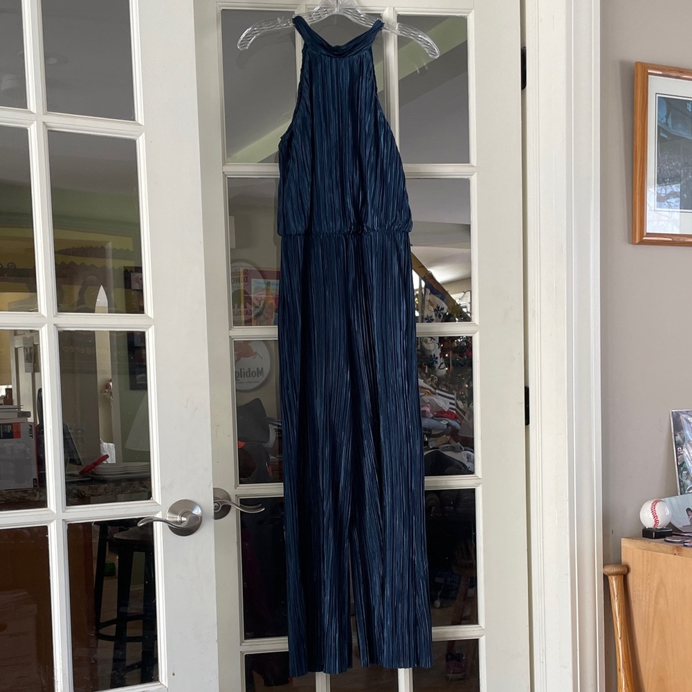Miami Deep Blue Halter Jumpsuit